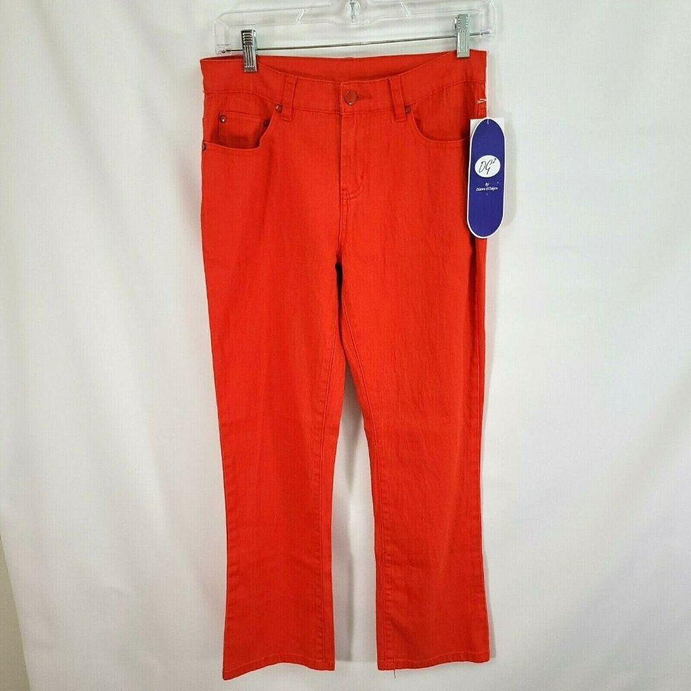 NWT DG2 by Diane Gilman 4P Red Jeans 28 1/2" x 28" Petite Ramie Blend